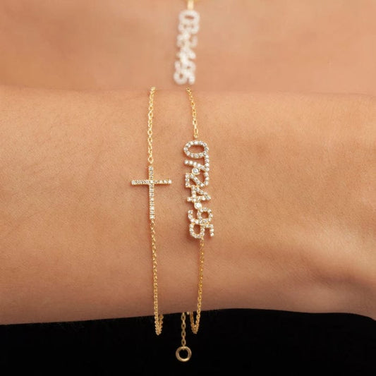 Diamond Date-Number/Name Bracelet