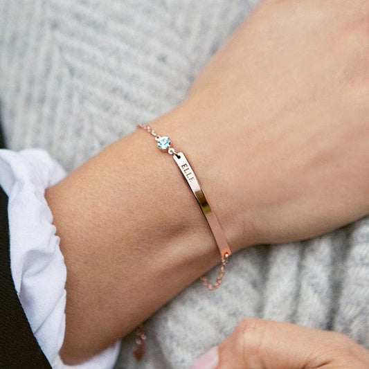 Diamond Bar Personalized Bracelet