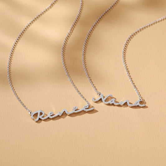 ZIRCON INFUSED SIGNATURE NAME NECKLACE